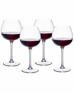 Promo 🤩 Villeroy & Boch Purismo Bar Set Of 4 Red Wine Glasses Home Drinkware 🎉