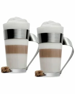 Deals 😀 Villeroy & Boch New Wave Set Of Two 10oz Macchiato Glasses Home Drinkware 💯