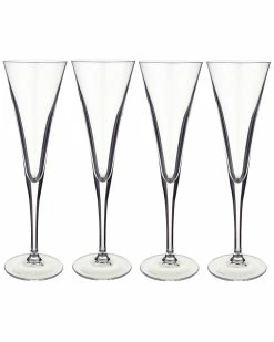 Best Pirce 🎁 Villeroy & Boch Purismo Set Of Four 6oz Flutes Home Drinkware ⌛