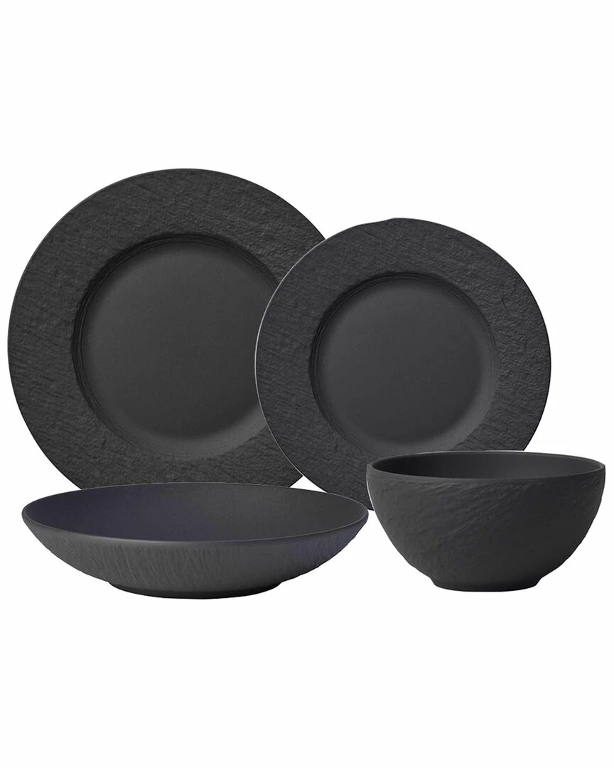 Deals π₯° Villeroy & Boch Manufacture Rock 4 Piece Place Set Home Dinnerware π
