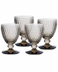 Best deal ⭐ Villeroy & Boch Set Of 4 Boston Water Goblets Home Drinkware ✔️