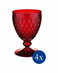 Cheapest 🔔 Villeroy & Boch Boston Wine Glasses (Set Of 4) Home Drinkware 😀