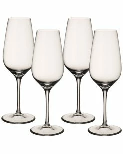 Brand new 🔔 Villeroy & Boch Entree Set Of 4 Champagne Flutes Home Drinkware 👏