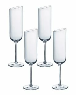 Best deal ✔️ Villeroy & Boch Newmoon Set Of 4 Flutes Home Drinkware 🥰