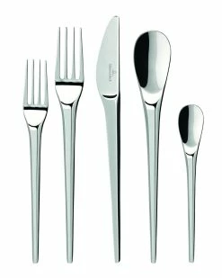 Outlet 💯 Villeroy & Boch Newmoon Cutlery 5pc Place Set Home Flatware & Cutlery 😉