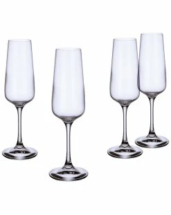 Cheapest ⌛ Villeroy & Boch Ovid Set Of 4 Flutes Home Drinkware ⭐