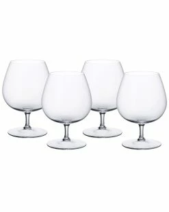 Discount 👍 Villeroy & Boch Set Of 4 Purismo Special Brandy Glasses Home Drinkware 💯