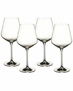 Promo ❤️ Villeroy & Boch Set Of 4 La Divina Red Wine Glasses Home Drinkware ✔️